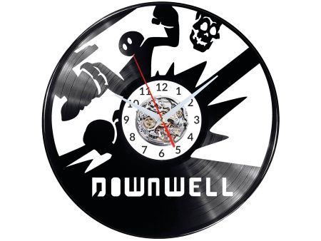 Downwell Video Game Zegar Ścienny Płyta Winylowa Nowoczesny Dekoracyjny Na Prezent Urodziny