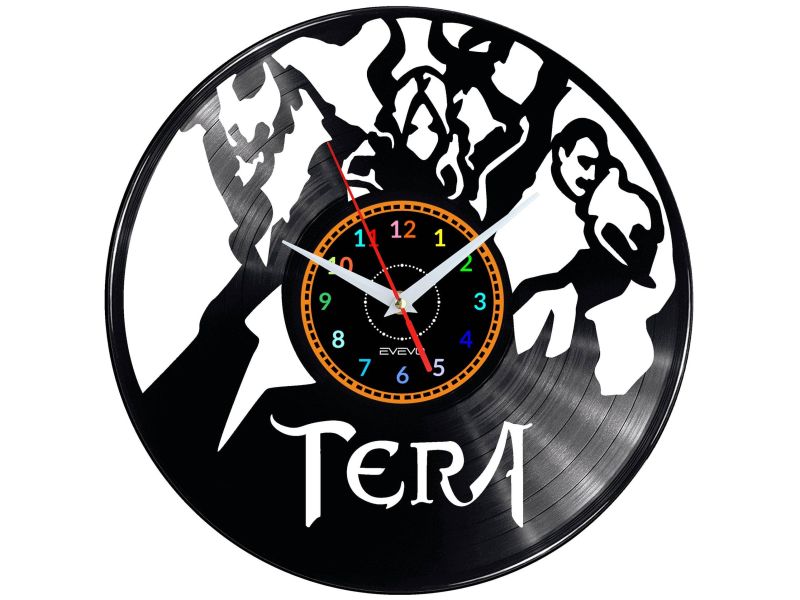 TERA THE EXILED REALM OF ARBOREA VIDEO GAME  ZEGAR ŚCIENNY DEKORACYJNY NOWOCZESNY PŁYTA 
WINYLOWA WINYL NA 
PREZENT EVEVO EVEVO.