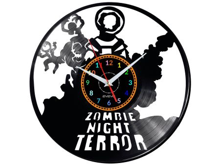 ZOMBIE NIGHT TERROR VIDEO GAME ZEGAR ŚCIENNY DEKORACYJNY NOWOCZESNY PŁYTA 
WINYLOWA WINYL NA 
PREZENT EVEVO EVEVO.