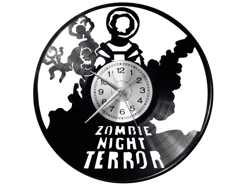 ZOMBIE NIGHT TERROR VIDEO GAME ZEGAR ŚCIENNY DEKORACYJNY NOWOCZESNY PŁYTA 
WINYLOWA WINYL NA 
PREZENT EVEVO EVEVO.