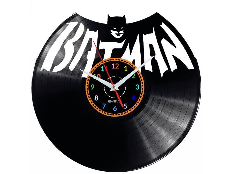 BATMAN ZEGAR ŚCIENNY DEKORACYJNY NOWOCZESNY PŁYTA WINYLOWA WINYL NA PREZENT EVEVO EVEVO.