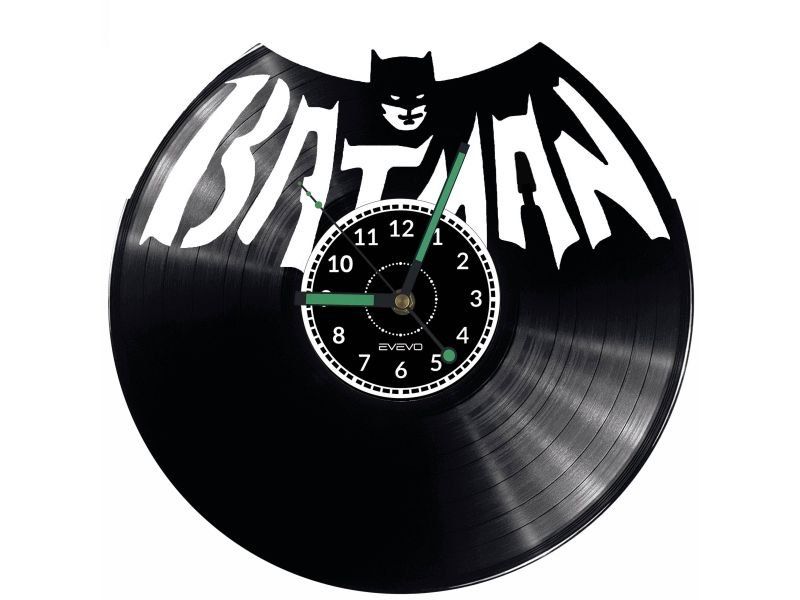 BATMAN ZEGAR ŚCIENNY DEKORACYJNY NOWOCZESNY PŁYTA WINYLOWA WINYL NA PREZENT EVEVO EVEVO.