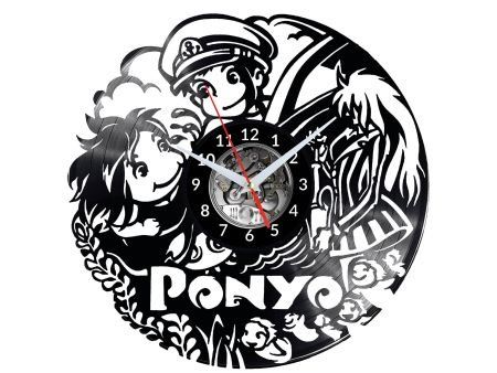 PONYO ANIME ZEGAR ŚCIENNY DEKORACYJNY NOWOCZESNY PŁYTA WINYLOWA WINYL NA PREZENT EVEVO EVEVO.PL