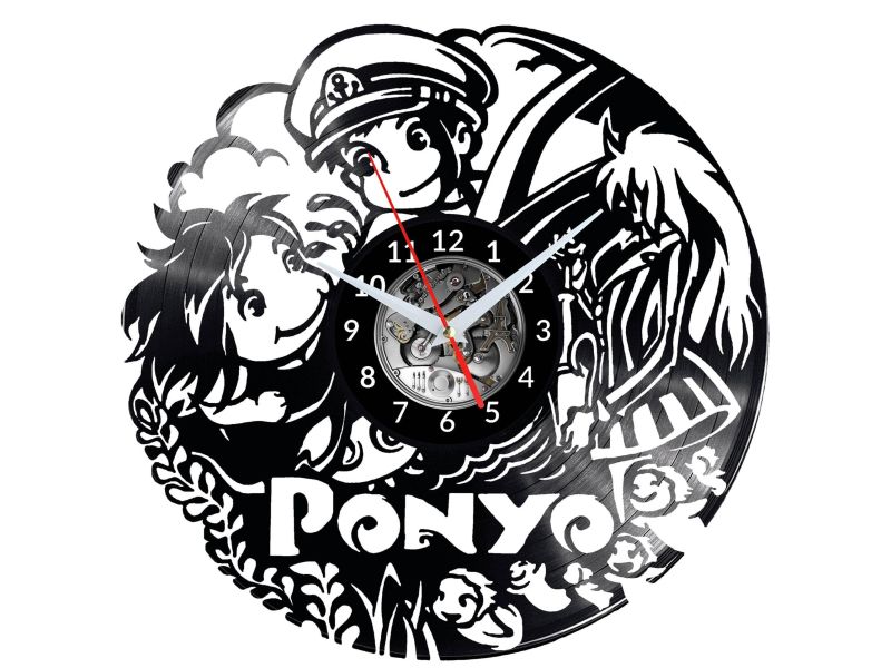 PONYO ANIME ZEGAR ŚCIENNY DEKORACYJNY NOWOCZESNY PŁYTA 
WINYLOWA WINYL NA 
PREZENT EVEVO EVEVO.