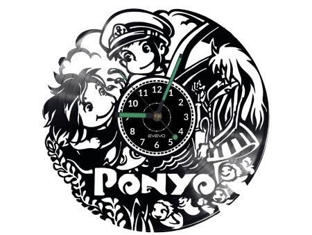 PONYO ANIME ZEGAR ŚCIENNY DEKORACYJNY NOWOCZESNY PŁYTA WINYLOWA WINYL NA PREZENT EVEVO EVEVO.PL
