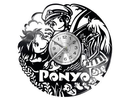 PONYO ANIME ZEGAR ŚCIENNY DEKORACYJNY NOWOCZESNY PŁYTA WINYLOWA WINYL NA PREZENT EVEVO EVEVO.