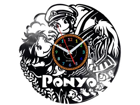 PONYO ANIME ZEGAR ŚCIENNY DEKORACYJNY NOWOCZESNY PŁYTA 
WINYLOWA WINYL NA 
PREZENT EVEVO EVEVO.