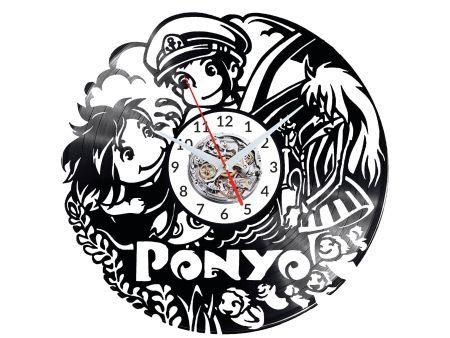 PONYO ANIME ZEGAR ŚCIENNY DEKORACYJNY NOWOCZESNY PŁYTA WINYLOWA WINYL NA PREZENT EVEVO EVEVO.