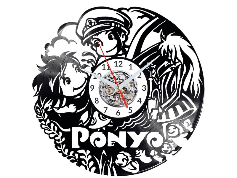 PONYO ANIME ZEGAR ŚCIENNY DEKORACYJNY NOWOCZESNY PŁYTA 
WINYLOWA WINYL NA 
PREZENT EVEVO EVEVO.