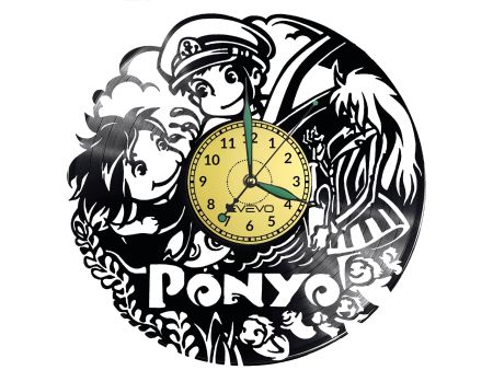 Ponyo Anime Zegar Ścienny Płyta Winylowa Nowoczesny Dekoracyjny Na Prezent Urodziny