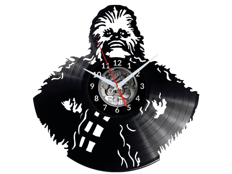 CHEWBACCA STAR WARS ZEGAR ŚCIENNY DEKORACYJNY NOWOCZESNY PŁYTA WINYLOWA WINYL NA PREZENT EVEVO EVEVO.