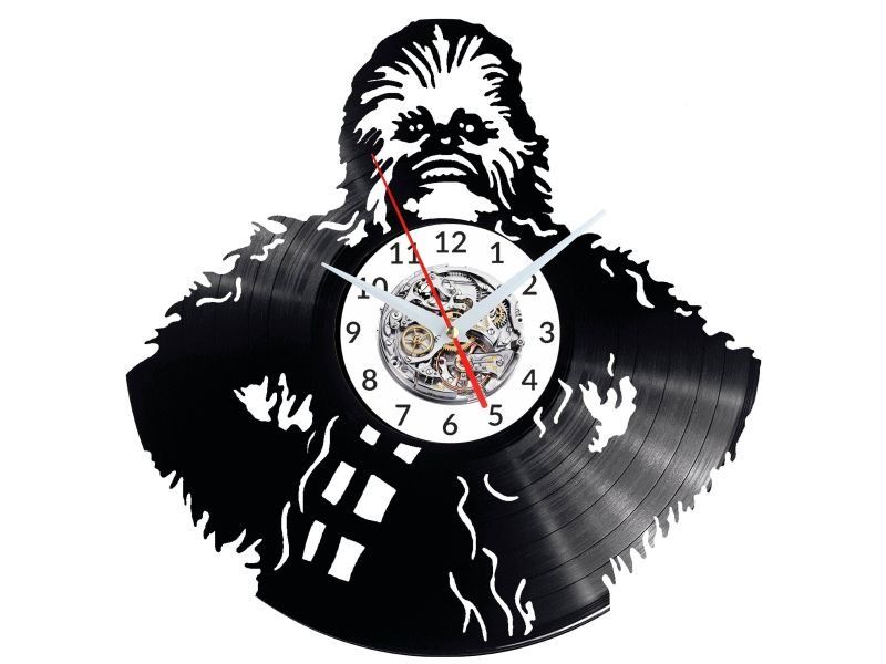 CHEWBACCA STAR WARS ZEGAR ŚCIENNY DEKORACYJNY NOWOCZESNY PŁYTA WINYLOWA WINYL NA PREZENT EVEVO EVEVO.