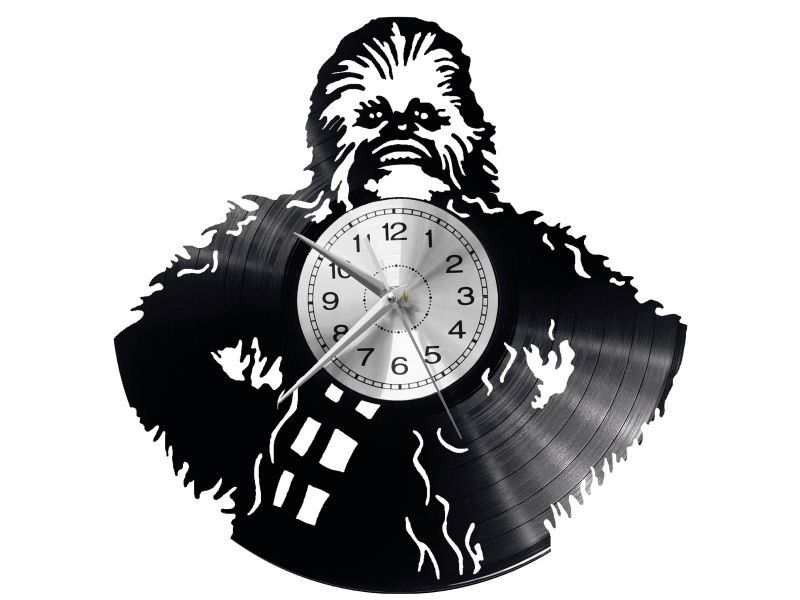 CHEWBACCA STAR WARS ZEGAR ŚCIENNY DEKORACYJNY NOWOCZESNY PŁYTA WINYLOWA WINYL NA PREZENT EVEVO EVEVO.