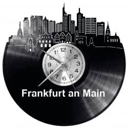 Frankfurt an Main Zegar Ścienny Płyta Winylowa Nowoczesny Dekoracyjny Na Prezent Urodziny