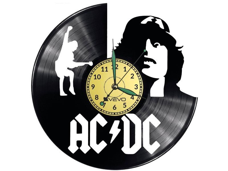 AC-DC ACDC AC/DC ZEGAR ŚCIENNY PŁYTA WINYLOWA PREZENT UPOMINEK URODZINY DLA NIEJ DLA NIEGO EVEVO EVEVO.PL W1943