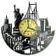 New York City Zegar Ścienny Płyta Winylowa Nowoczesny Dekoracyjny Na Prezent Urodziny