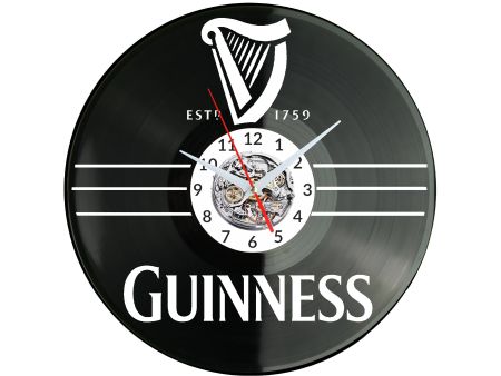 Guinness Emblem Zegar Ścienny Płyta Winylowa Nowoczesny Dekoracyjny Na Prezent Urodziny