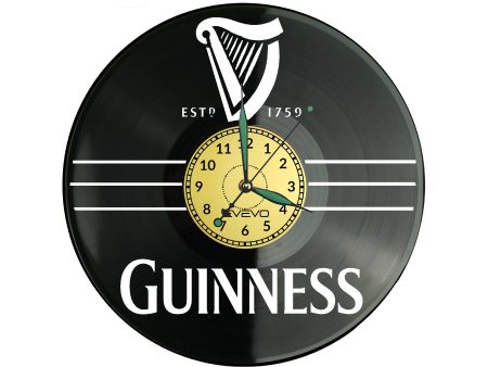 Guinness Emblem Zegar Ścienny Płyta Winylowa Nowoczesny Dekoracyjny Na Prezent Urodziny