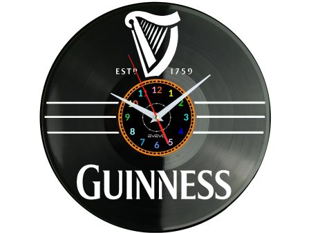 Guinness Emblem Zegar Ścienny Płyta Winylowa Nowoczesny Dekoracyjny Na Prezent Urodziny