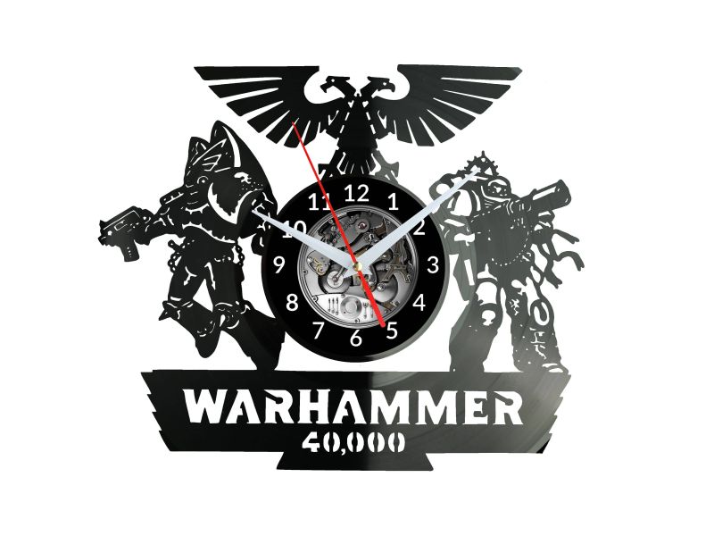 Warhammer 40k Zegar Ścienny Płyta Winylowa Nowoczesny Dekoracyjny Na Prezent Urodziny