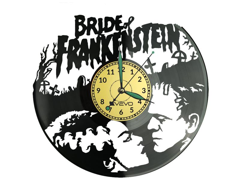 Bride of Frankenstein Zegar Ścienny Płyta Winylowa Nowoczesny Dekoracyjny Na Prezent Urodziny