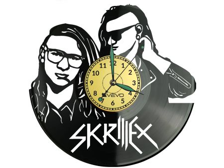 Skrillex Zegar Ścienny Płyta Winylowa Nowoczesny Dekoracyjny Na Prezent Urodziny