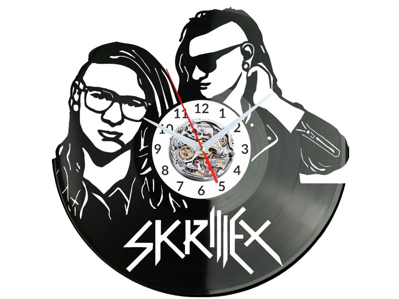 Skrillex Zegar Ścienny Płyta Winylowa Nowoczesny Dekoracyjny Na Prezent Urodziny