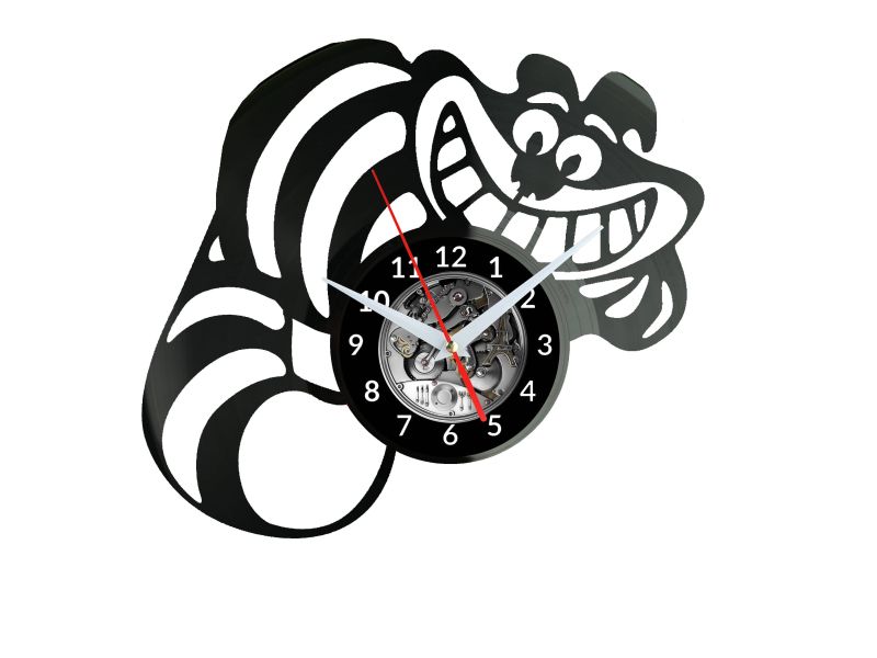 Alice in Wonderland Cheshire Cat Zegar Ścienny Płyta Winylowa Nowoczesny Dekoracyjny Na Prezent Urodziny