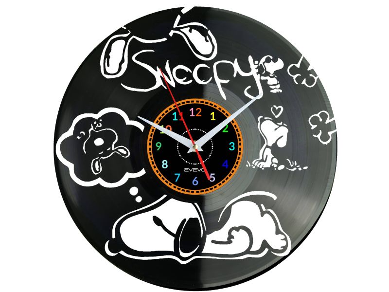 Snoopy Dreams Zegar Ścienny Płyta Winylowa Nowoczesny Dekoracyjny Na Prezent Urodziny