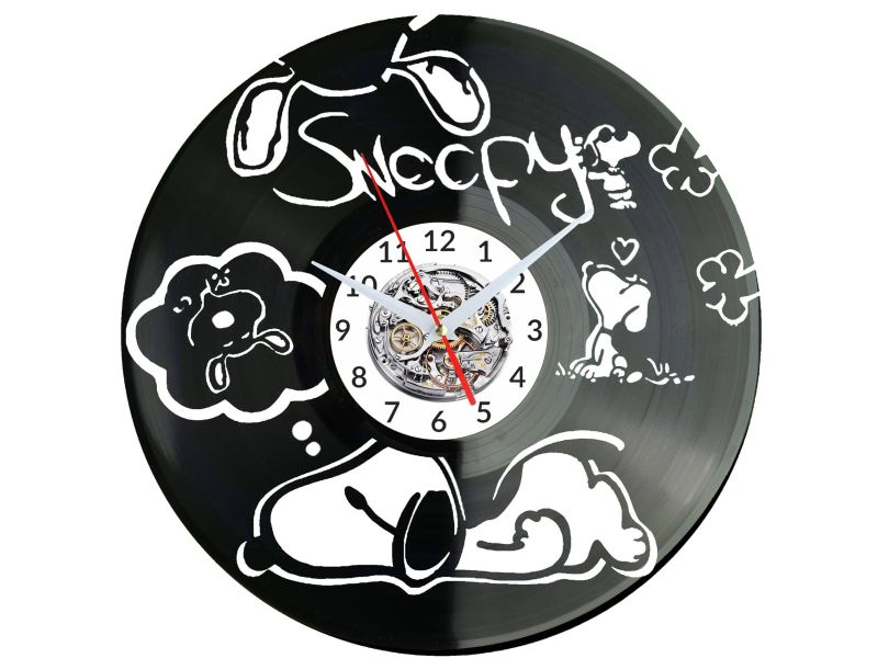 Snoopy Dreams Zegar Ścienny Płyta Winylowa Nowoczesny Dekoracyjny Na Prezent Urodziny