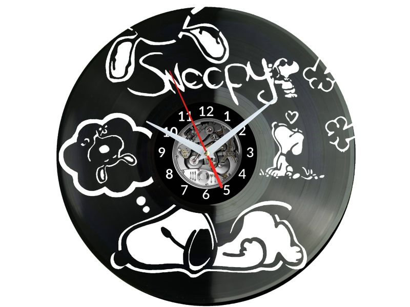 Snoopy Dreams Zegar Ścienny Płyta Winylowa Nowoczesny Dekoracyjny Na Prezent Urodziny