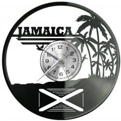 Jamaica Zegar Ścienny Płyta Winylowa Nowoczesny Dekoracyjny Na Prezent Urodziny