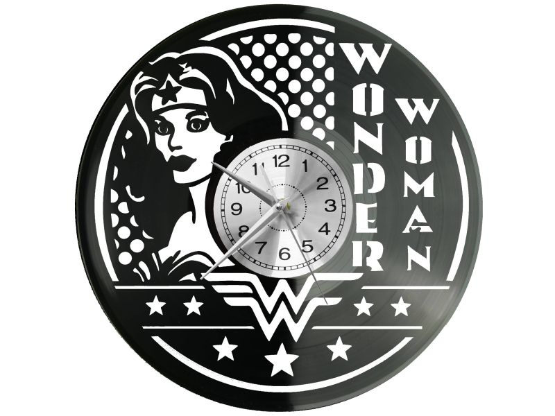 Wonder Woman Zegar Ścienny Płyta Winylowa Nowoczesny Dekoracyjny Na Prezent Urodziny