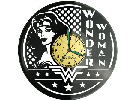 Wonder Woman Zegar Ścienny Płyta Winylowa Nowoczesny Dekoracyjny Na Prezent Urodziny