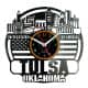 Tulsa Map Zegar Ścienny Płyta Winylowa Nowoczesny Dekoracyjny Na Prezent Urodziny