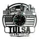 Tulsa Map Zegar Ścienny Płyta Winylowa Nowoczesny Dekoracyjny Na Prezent Urodziny