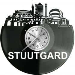Stuttgart Germany Zegar Ścienny Płyta Winylowa Nowoczesny Dekoracyjny Na Prezent Urodziny