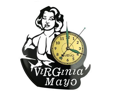 Virginia Mayo Zegar Ścienny Płyta Winylowa Nowoczesny Dekoracyjny Na Prezent Urodziny