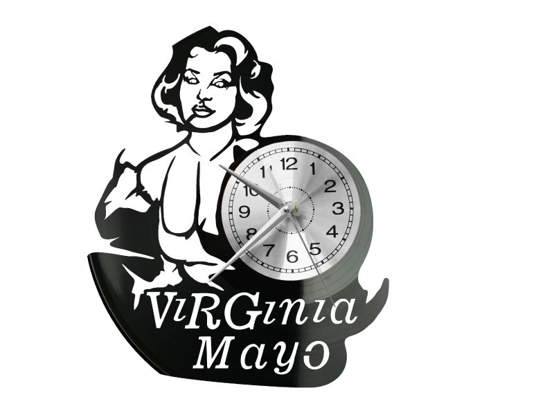 Virginia Mayo Zegar Ścienny Płyta Winylowa Nowoczesny Dekoracyjny Na Prezent Urodziny