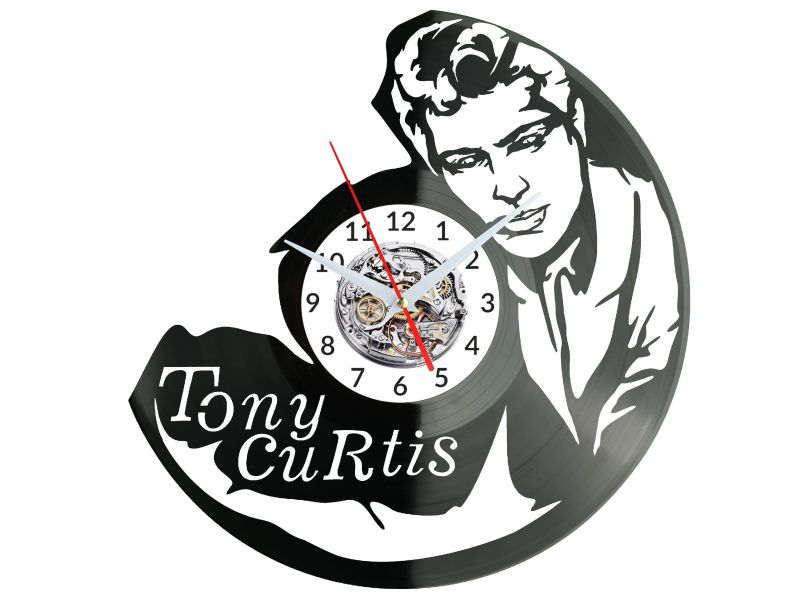 Tony Curtis Zegar Ścienny Płyta Winylowa Nowoczesny Dekoracyjny Na Prezent Urodziny