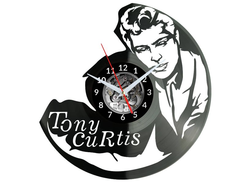 Tony Curtis Zegar Ścienny Płyta Winylowa Nowoczesny Dekoracyjny Na Prezent Urodziny