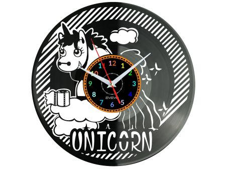 Unicorn Zegar Ścienny Płyta Winylowa Nowoczesny Dekoracyjny Na Prezent Urodziny