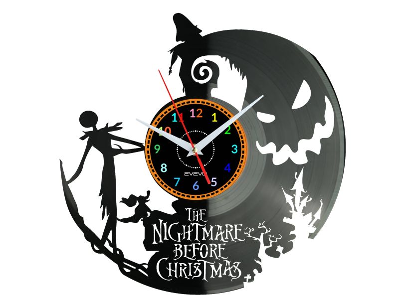 The Nightmare Before Christmas Zegar Ścienny Płyta Winylowa Nowoczesny Dekoracyjny Na Prezent Urodziny