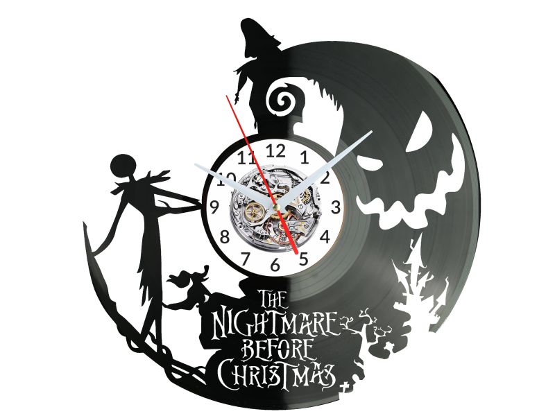 The Nightmare Before Christmas Zegar Ścienny Płyta Winylowa Nowoczesny Dekoracyjny Na Prezent Urodziny