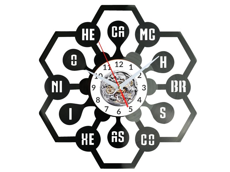 Tablica Mendelejewa Zegar Ścienny Płyta Winylowa Nowoczesny Dekoracyjny Na Prezent Urodziny