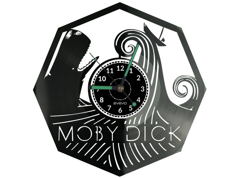 Moby Dick Zegar Ścienny Płyta Winylowa Nowoczesny Dekoracyjny Na Prezent Urodziny