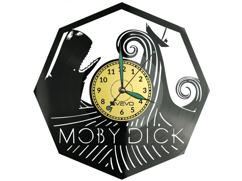 Moby Dick Zegar Ścienny Płyta Winylowa Nowoczesny Dekoracyjny Na Prezent Urodziny