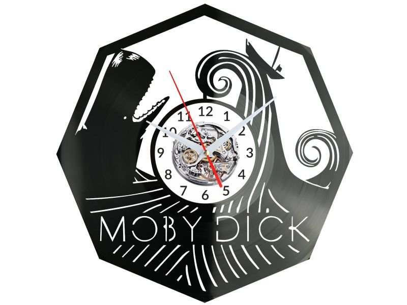 Moby Dick Zegar Ścienny Płyta Winylowa Nowoczesny Dekoracyjny Na Prezent Urodziny