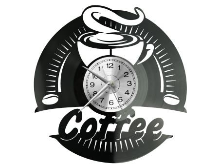 Coffe Time Zegar Ścienny Płyta Winylowa Nowoczesny Dekoracyjny Na Prezent Urodziny