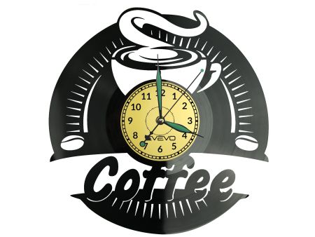 Coffe Time Zegar Ścienny Płyta Winylowa Nowoczesny Dekoracyjny Na Prezent Urodziny